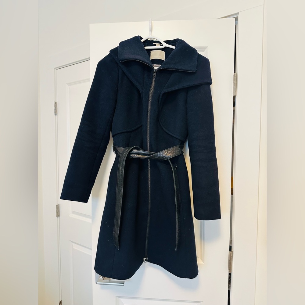 Soia & Kyo M Navy Blue Wool Coat